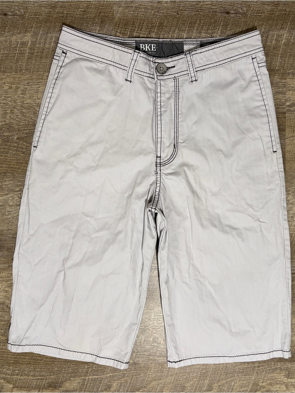 Y2K BKE Chino Shorts Thick Stitch Men's 27 Gray White 13" inseam